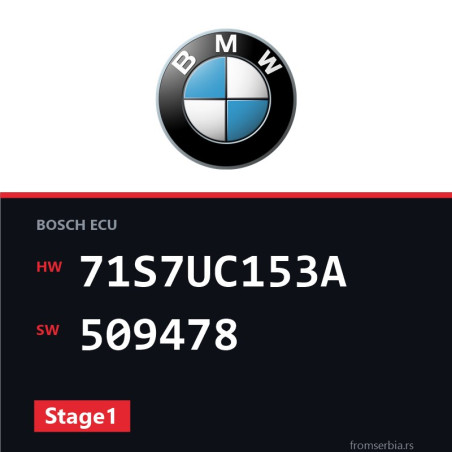 BMW X1 71S7UC153A 509478 Stage1 tuning file
