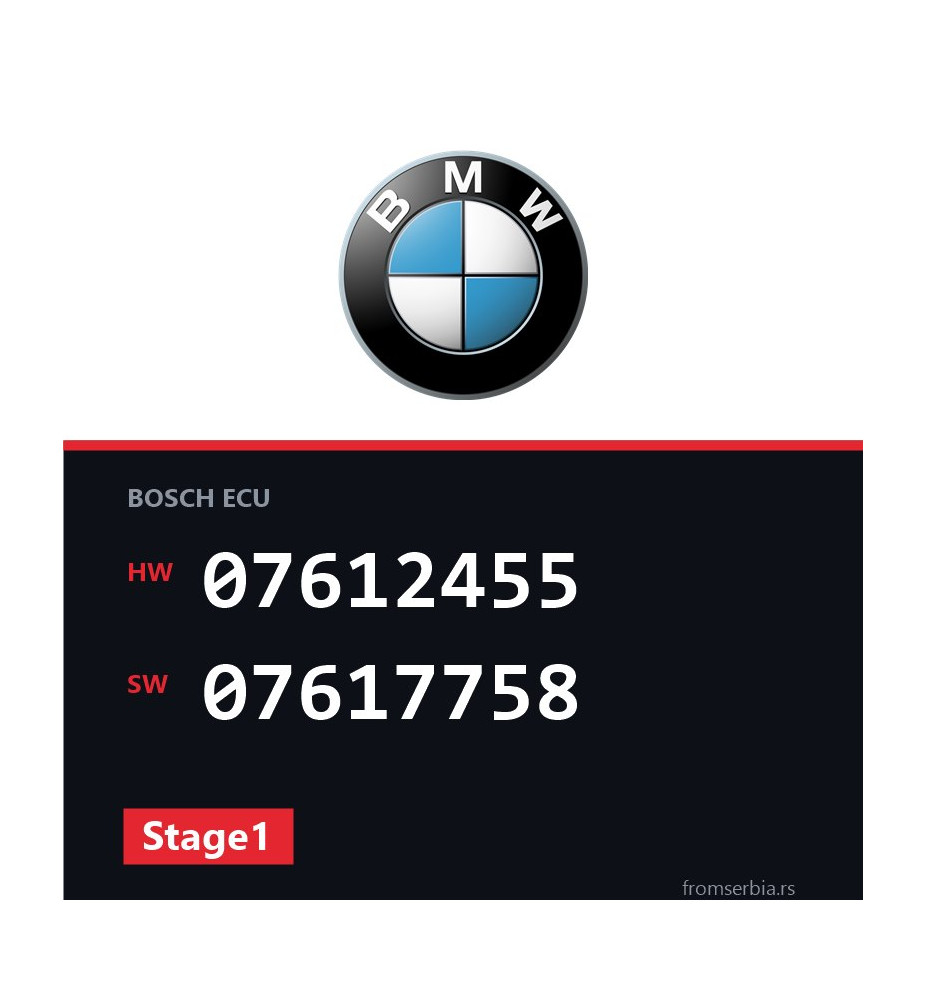 BMW E90-E91 07612455 07617758 Stage1 tuning file