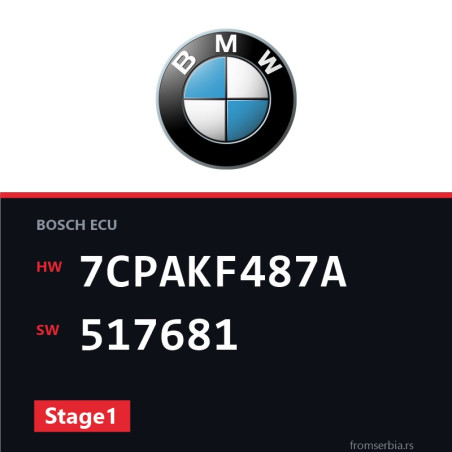 BMW E90-E91- 7CPAKF487A 517681 Stage1 tuning file