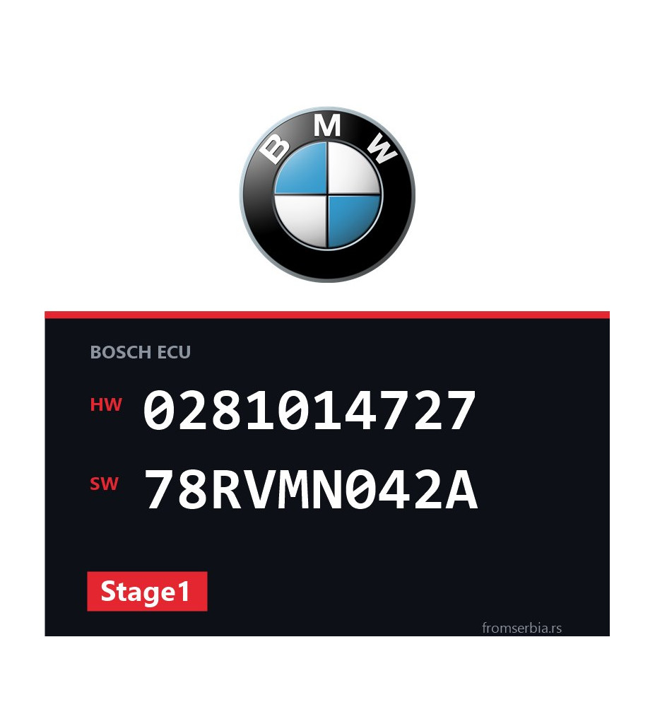 BMW F01-F02-F03 0281014727 78RVMN042A Stage1 tuning file