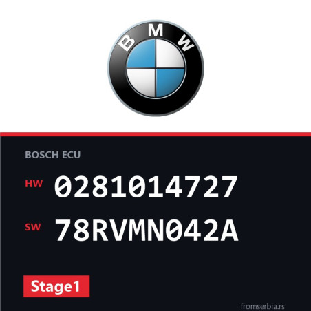 BMW F01-F02-F03 0281014727 78RVMN042A Stage1 tuning file