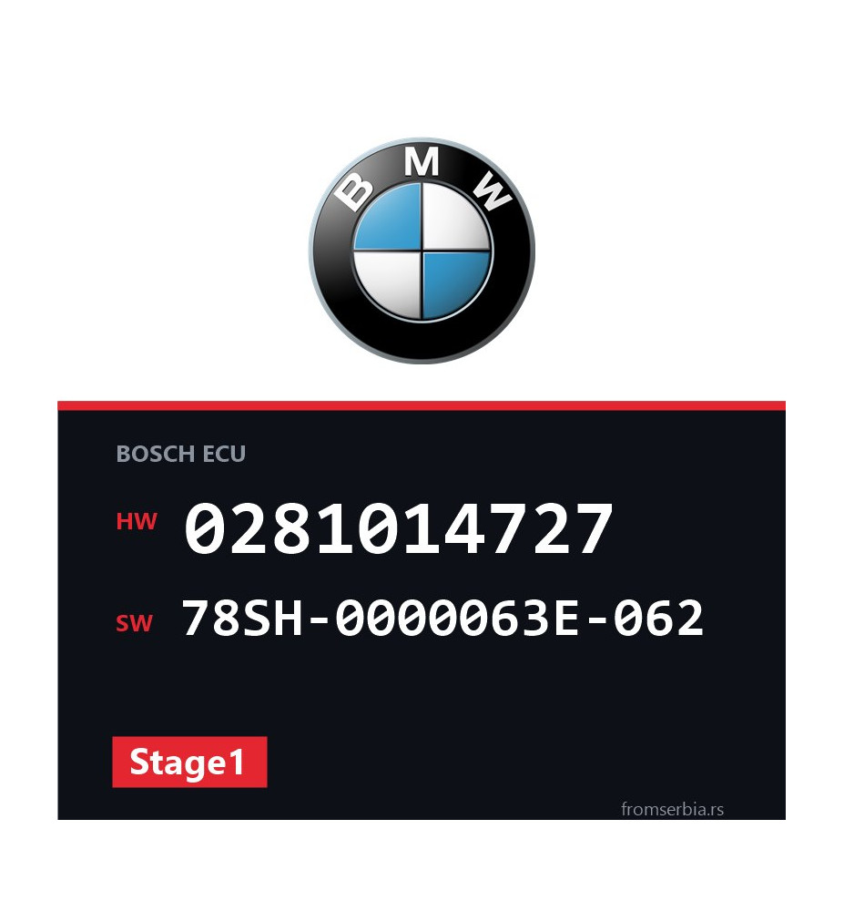 BMW F01-F02-F03 0281014727 78SH-0000063E-062 Stage1 tuning file