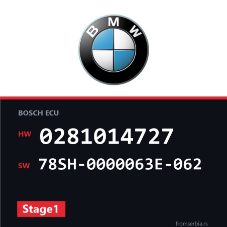 BMW F01-F02-F03 0281014727 78SH-0000063E-062 Stage1 tuning file