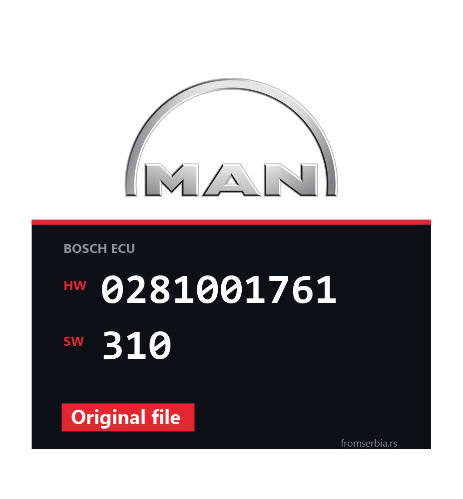 MAN TGA 0281001761 310 original ECU file