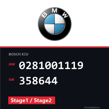 BMW E34 0281001119 358644 Stage1 / Stage2 tuning file
