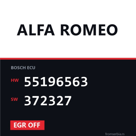 Alfa Romeo 1.9JTDM 55196563 372327 EGR OFF tuning file