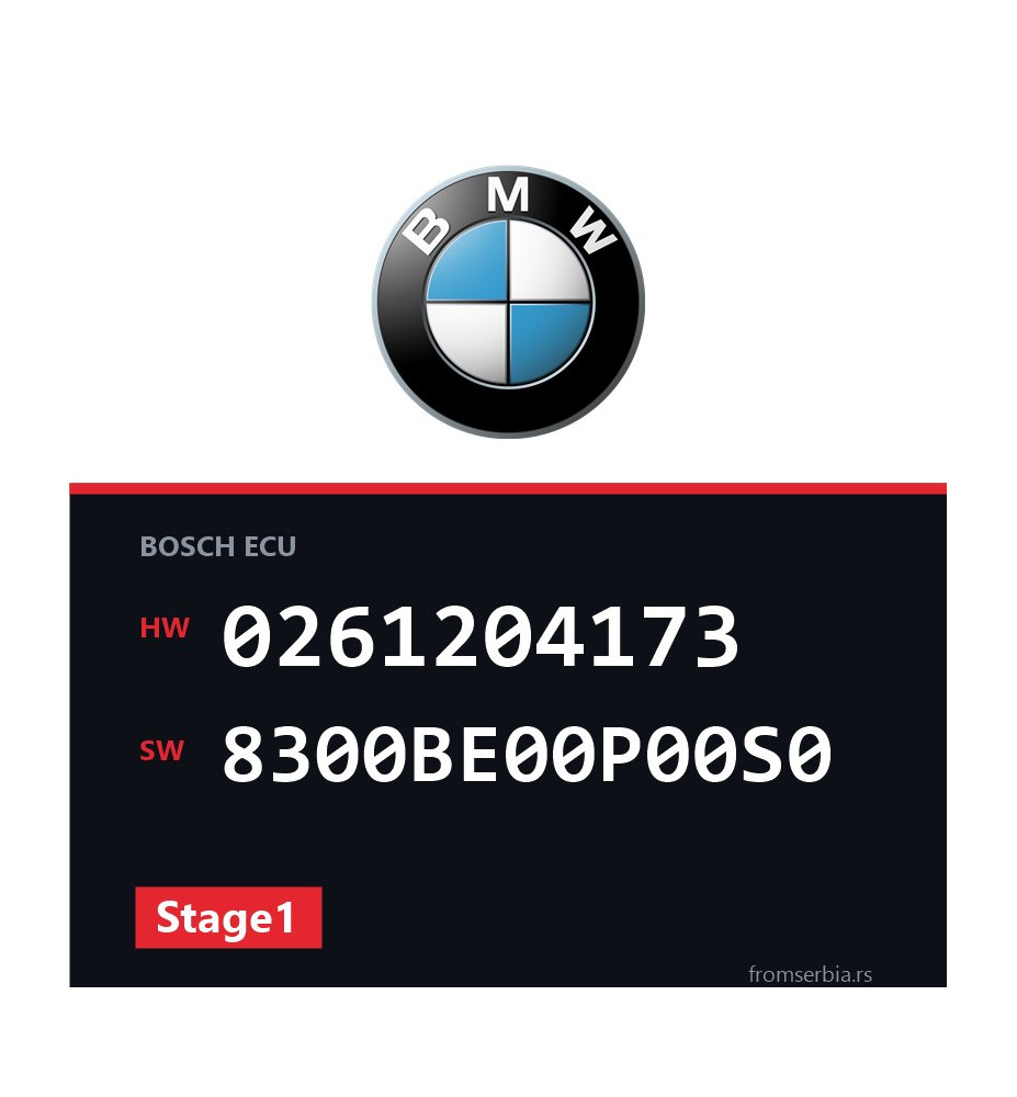 BMW E36 0261204173 8300BE00P00S0 Stage1 tuning file