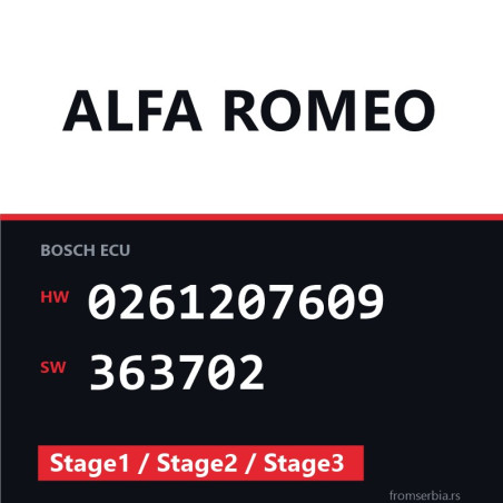 Alfa Romeo GTA 0261207609 363702 Stage1 / Stage2 / Stage3 tuning file