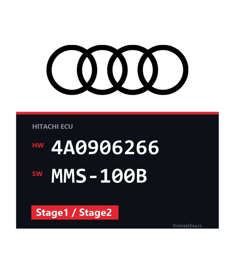 Audi 100 4A0906266 MMS-100B Stage1 / Stage2 tuning file