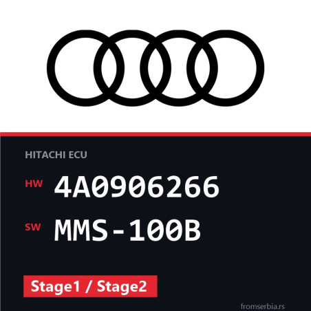 Audi 100 4A0906266 MMS-100B Stage1 / Stage2 tuning file