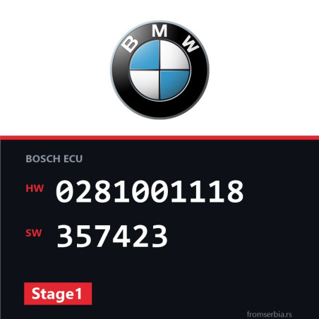 BMW E36 0281001118 357423 Stage1 tuning file