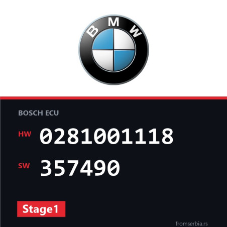 BMW E36 0281001118 357490 Stage1 tuning file