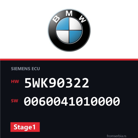BMW E36 5WK90322 0060041010000 Stage1 tuning file