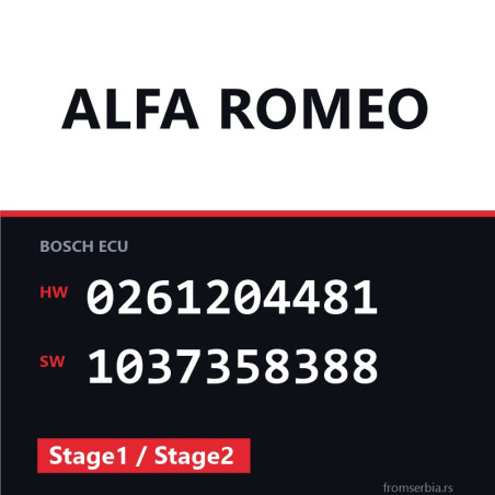 Alfa Romeo 145 0261204481 1037358388 Stage1 / Stage2 tuning file
