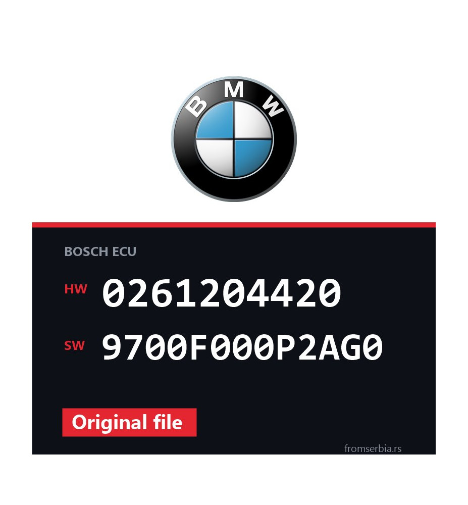 BMW E46 0261204420 9700F000P2AG0 original ECU file