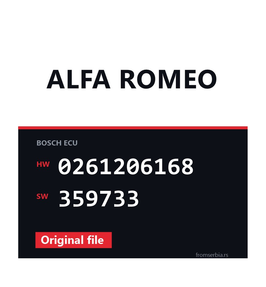 Alfa Romeo 156 0261206168 359733 original ECU file