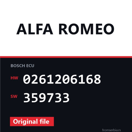Alfa Romeo 156 0261206168 359733 original ECU file