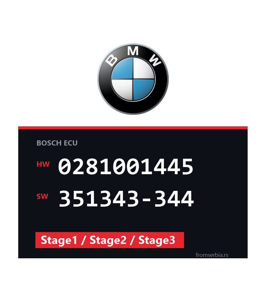 BMW E46 0281001445 351343-344 Stage1 / Stage2 / Stage3 tuning file