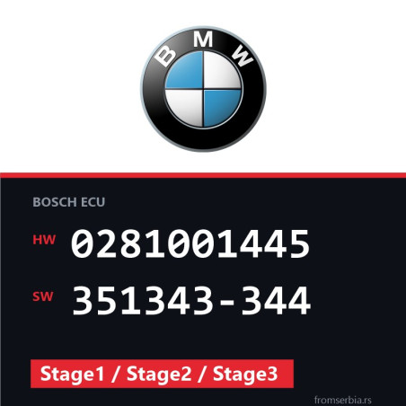 BMW E46 0281001445 351343-344 Stage1 / Stage2 / Stage3 tuning file