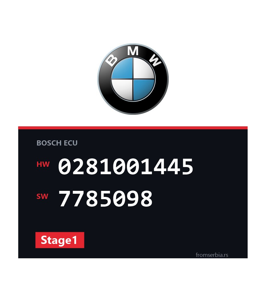 BMW E46 0281001445 7785098 Stage1 tuning file