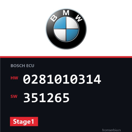 BMW E46 0281010314 351265 Stage1 tuning file