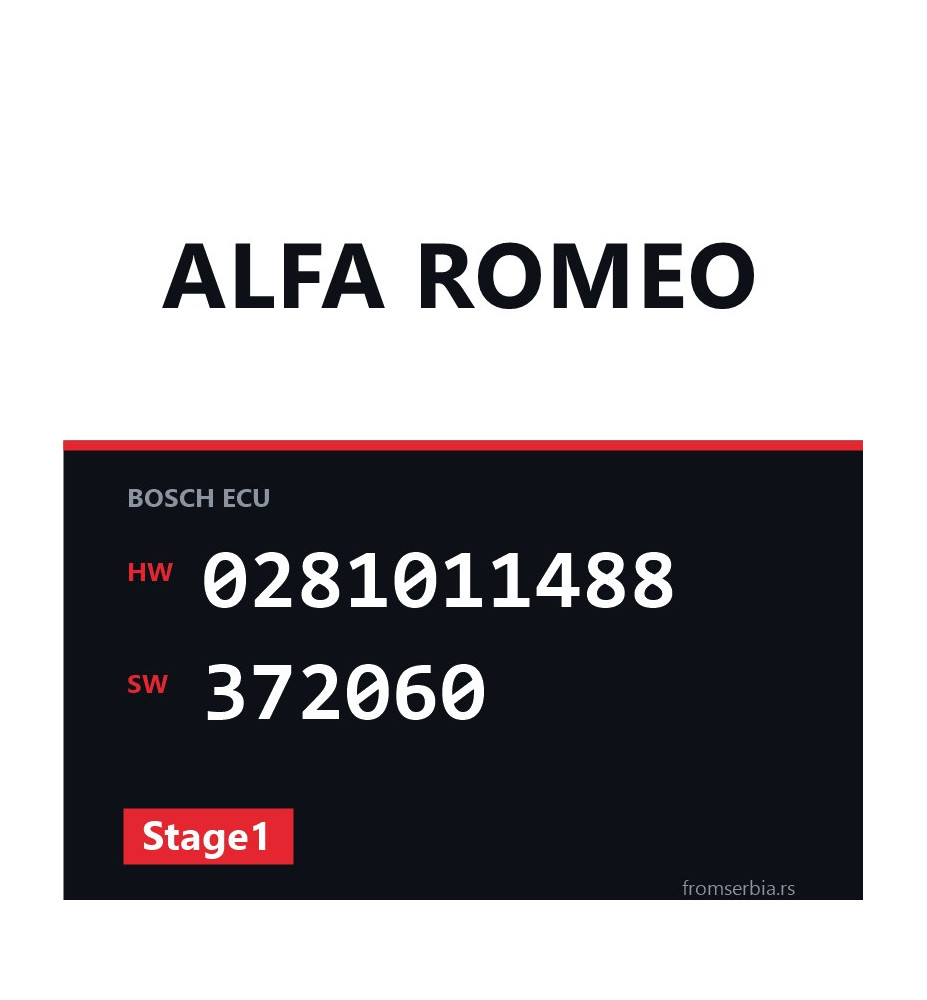 Alfa Romeo 147 0281011488 372060 Stage1 tuning file