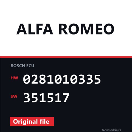 Alfa Romeo 156 0281010335 351517 original ECU file
