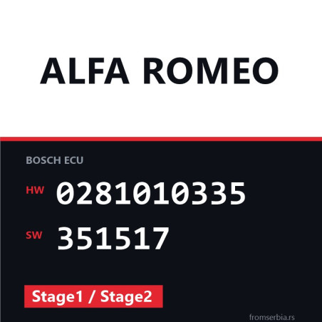 Alfa Romeo 156 0281010335 351517 Stage1 / Stage2 tuning file
