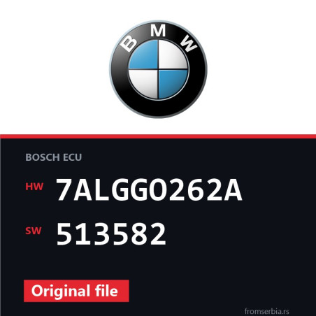 BMW E71 7ALGGO262A 513582 original ECU file