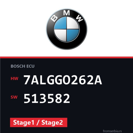 BMW E71 7ALGGO262A 513582 Stage1 / Stage2 tuning file