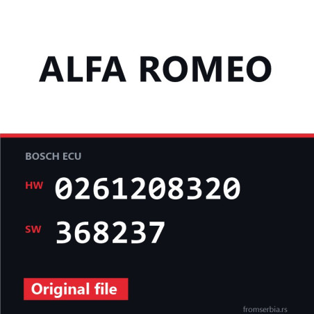 Alfa Romeo Spider 0261208320 368237 original ECU file