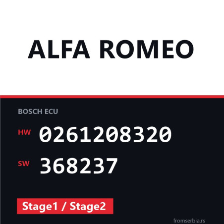 Alfa Romeo Spider 0261208320 368237 Stage1 / Stage2 tuning file