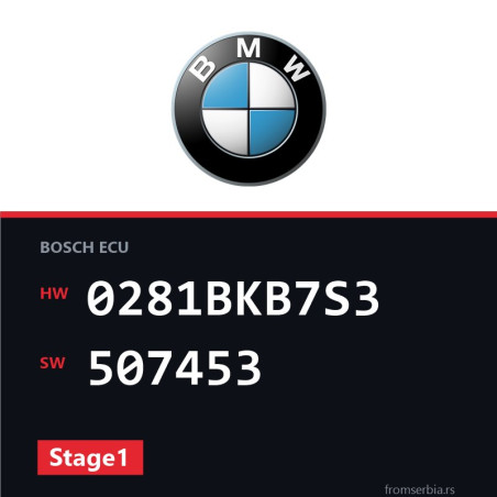BMW E90-E91- 0281BKB7S3 507453 Stage1 tuning file