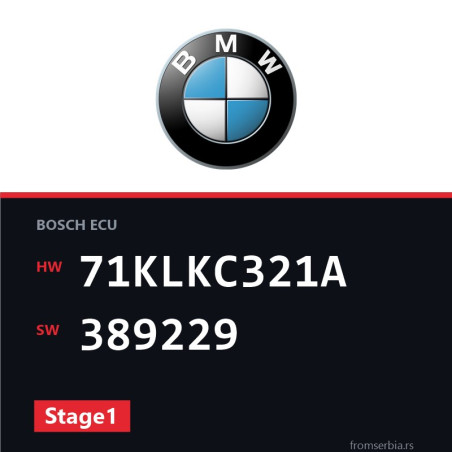 BMW E90-E91- 71KLKC321A 389229 Stage1 tuning file