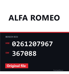 Alfa Romeo 147 0261207967 367088 original ECU file