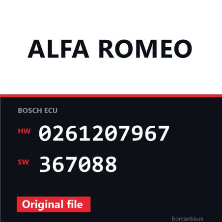 Alfa Romeo 147 0261207967 367088 original ECU file