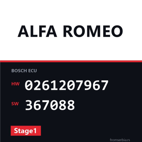 Alfa Romeo 147 0261207967 367088 Stage1 tuning file