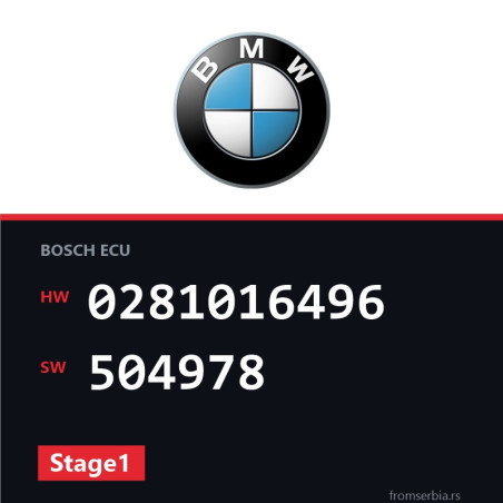 BMW E90-E91- 0281016496 504978 Stage1 tuning file