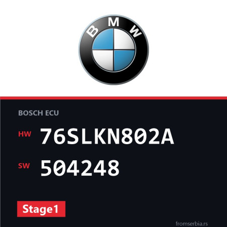 BMW E90-E91- 76SLKN802A 504248 Stage1 tuning file