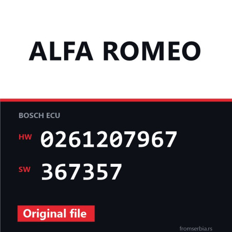 Alfa Romeo 147 0261207967 367357 original ECU file