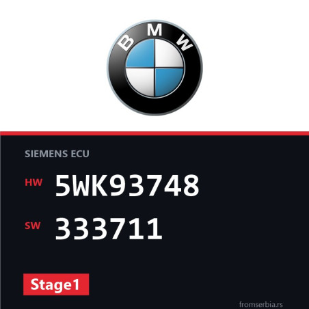 BMW E90-E91- 5WK93748 333711 Stage1 tuning file