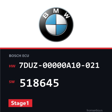 BMW F20 7DUZ-00000A10-021 518645 Stage1 tuning file
