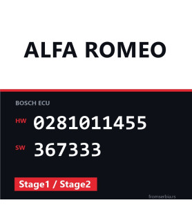 Alfa Romeo 147 0281011455 367333 Stage1 / Stage2 tuning file