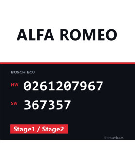 Alfa Romeo 147 0261207967 367357 Stage1 / Stage2 tuning file