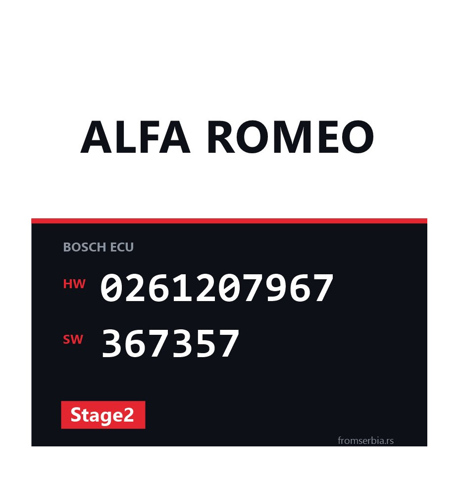 Alfa Romeo 147 0261207967 367357 Stage2 tuning file