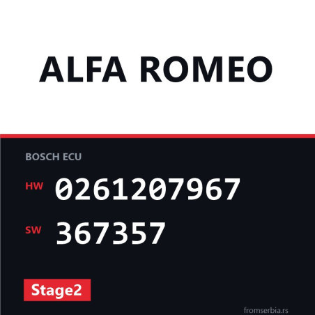 Alfa Romeo 147 0261207967 367357 Stage2 tuning file