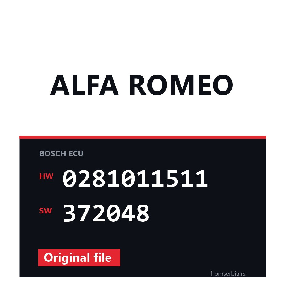Alfa Romeo GT 0281011511 372048 Stage1 tuning file