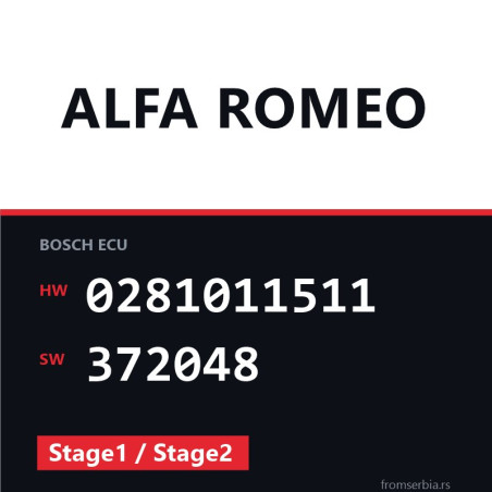 Alfa Romeo GT 0281011511 372048 Stage1 / Stage2 tuning file
