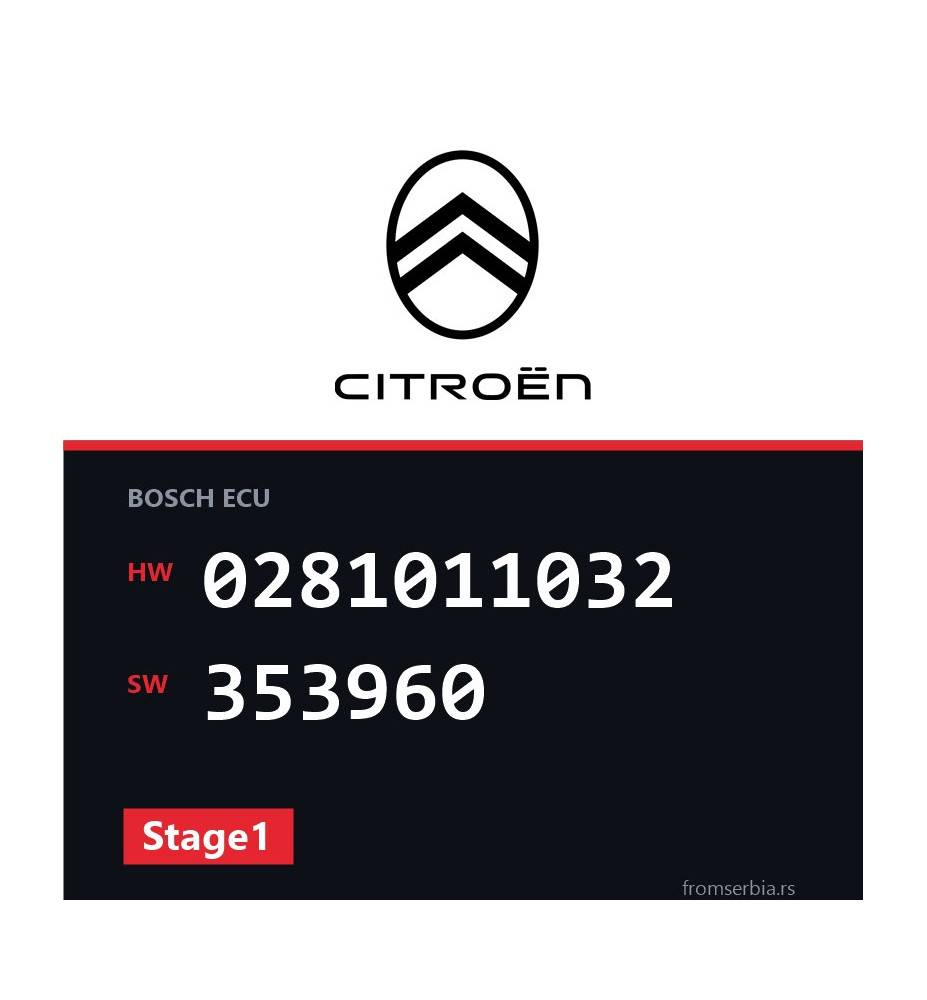 Citroen C8 0281011032 353960 Stage1 tuning file