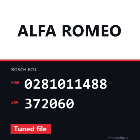 Alfa Romeo 1.9 0281011488 372060 Tuned file tuning file